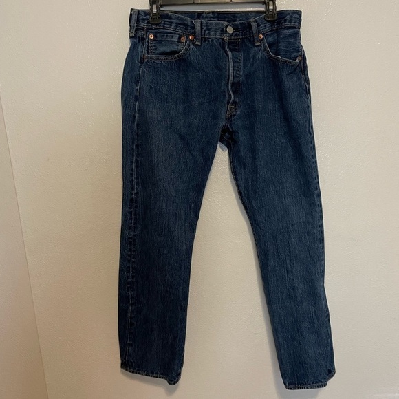 Levi’s 501 Dark Wash Denim High Rise Button Fly Jeans - Picture 2 of 9